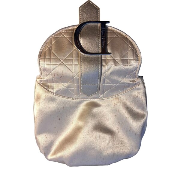 Dior Jadore Cosmetic Bag Only.  Satin Snap Clutch Bag Dior Logo Orig. box - READ - Picture 7 of 16